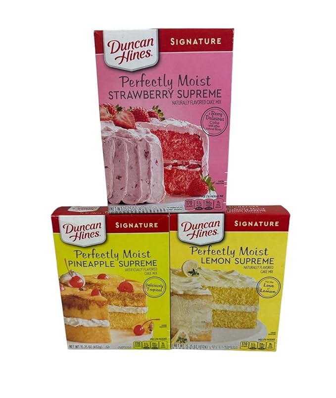 Duncan Hines Pineapple Lemon Strawberry Cake Mix with Betty Crocker Frosting Bundle