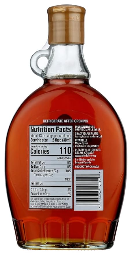 Shady Maple Farms Grade a Dark Maple Syrup Glass 24x 12.7 Oz