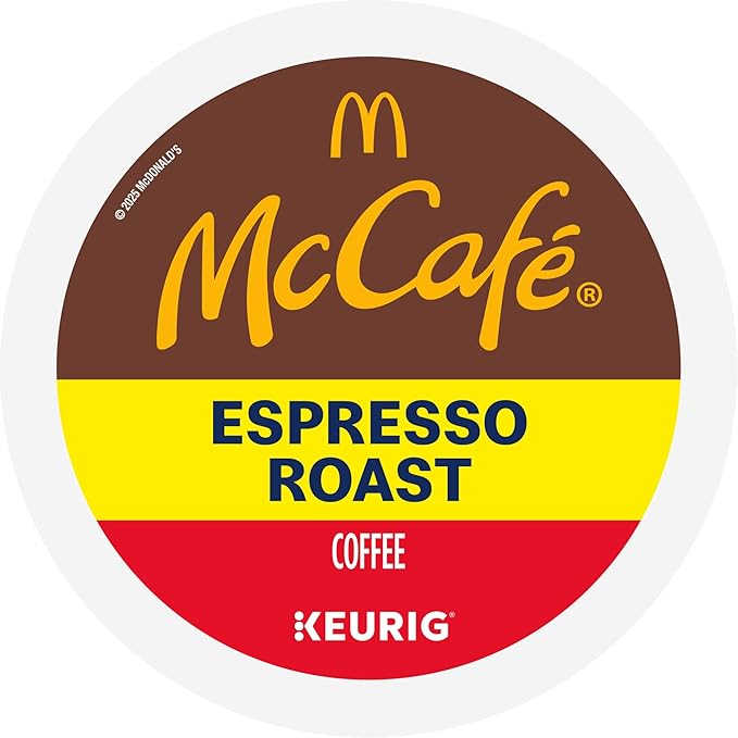 McCafe Espresso Roast Coffee Keurig Single-Serve K-Cup Pods 96 Count (4 Packs of 24) Dark Roast Made with Arabica Beans Bold Flavor with Bittersweet Chocolate &amp Toasted Nut Notes