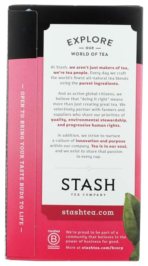 Stash Pomegranate Raspberry Green Tea With Matcha - 18 Tea Bags - Case Of 6