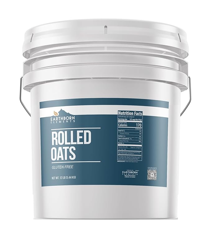 Earthborn Elements Gluten Free Rolled Oats (3.5 Gallon) Old Fashioned Oats Bulk Size