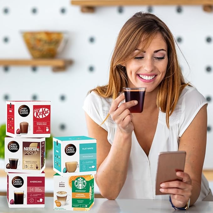 NESCAFÉ DOLCE GUSTO Flat White Coffee Pods 16 Capsules (Pack of 3 - Total 48 Capsules 48 Servings)
