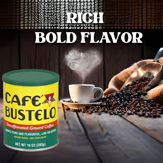 ONDAGO Cafe Bustelo Coffee Decaffeinated 10-ounce Cans | 2 pack | Bundled with Ondago Coffee Scoop