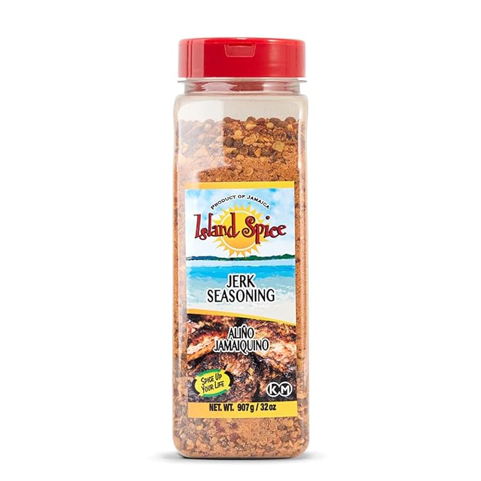 Island Spice Jerk Seasoning 32 ounces - Gluten-Free Vegan-Friendly Dry Rub with Real Jamaican Pimento - Authentic Jerk Flavors and Spice Blend - Use on Chicken Pork Beef Seafood and Vegan Dishes