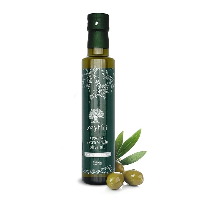 Zeytin Reserve Olive Oil Extra Virgin - Early 2024 Harvest Bottled in May - Awarded Brand - Limited Edition - Vegan Keto &amp Cold Pressed Olive Oil for Cooking Soup &amp More (8.5fl oz - Pack of