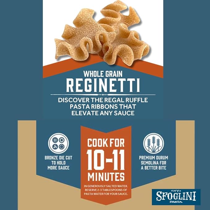 Sfoglini Organic Whole Grain Pasta Reginetti (4-Pack 12oz Each)