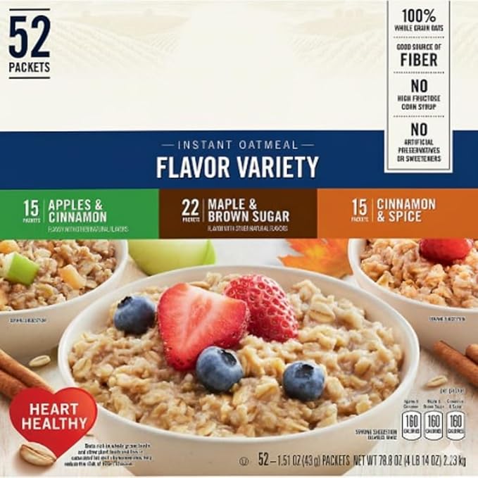 Instant Oatmeal Variety Pack 1.51 Ounces 52 Count (1 of pack)