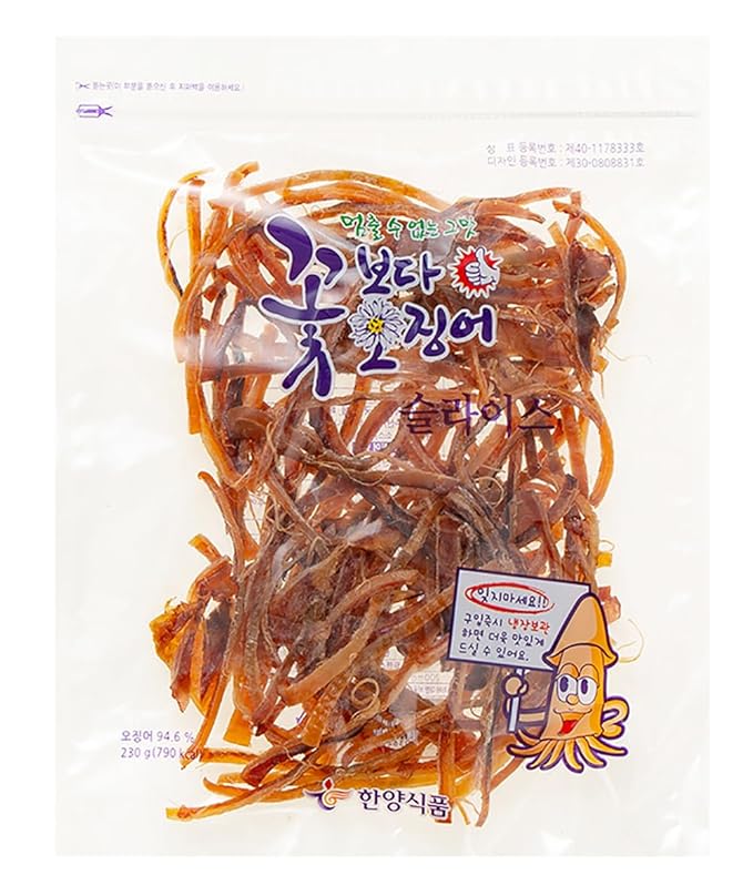 LENITH Korean Dried and Sliced Squid for Snack/Calamari Jerky-rip Packed in Zipped bag Late Night Snack 8.11oz