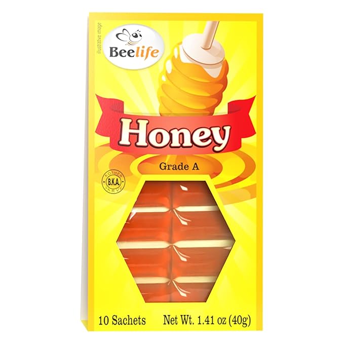 Beelife 100% Pure Raw and Unfiltered Honey Sachets - 10 Units