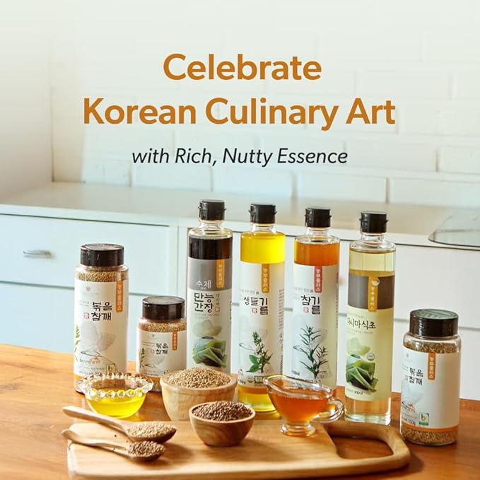 NONGBU PLUS Light Roasted Perilla Oil 10.14 Fl Oz (300ml) 한국산 저온압착 들기름 – 100% Pure Perilla Seed Oil Korean-Style Rich &amp Nutty Flavor