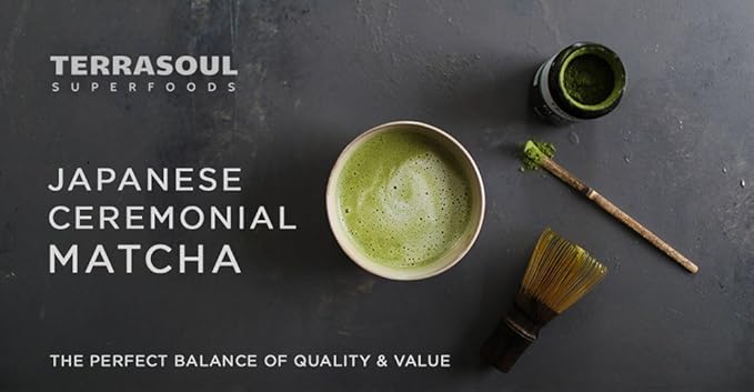 Terrasoul Superfoods Organic Matcha Green Tea (Ceremonial Grade in Miron Glass) 2.12 ounces (60g)