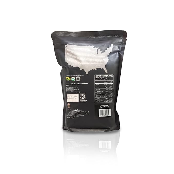 Premium Organic Rolled Oats 500g by country farm. High Fiber &amp Protein Content Improves Bowel Movement. For People who in Poor Digestion &amp Constipation 8 Packs