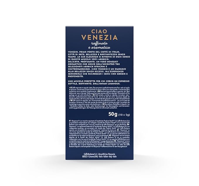 Caffè Borbone Ciao Venezia Aluminum Capsules Compatible with Nespresso Original Machines Medium Roast 100 Count