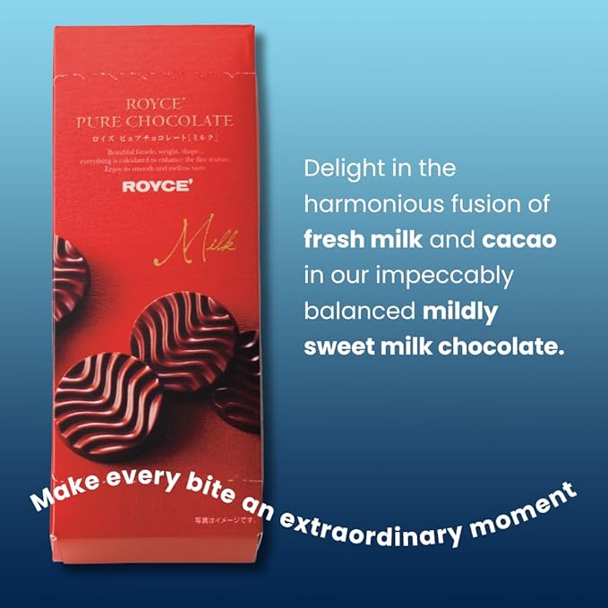ROYCE' Pure Chocolate Milk - Sweet Milk Chocolates | Ideal for Baking and Desserts| No Artificial Preservatives | Japanese Chocolate from Hokkaido (20 Pieces of Chocolate)