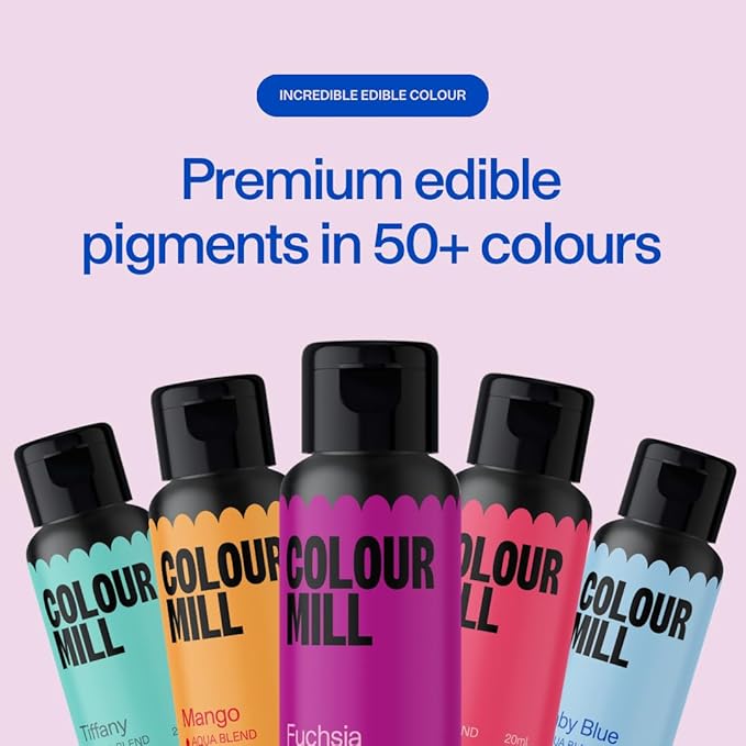 Colour Mill Fairytale Pack Aqua Blend Water-Based Food Coloring 20 Milliliters Each of 6 Colors: Candy Hot Pink Fuchsia Peach Tiffany and Violet