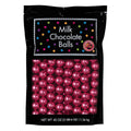 ALBERT'S Candy Milk Chocolate Foiled Balls 40 oz Bag Party and Wedding Candy Peanut-Free &amp Tree Nut-Free (Full Size Pink)