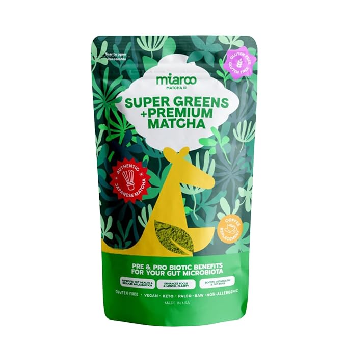 Matcha Supergreens Blend – Ceremonial Green Tea Powder with Spirulina Alfalfa Beets Moringa &amp More | 70mg Caffeine Zero Sugar – Functional Greens Formula (150g 25 Servings)