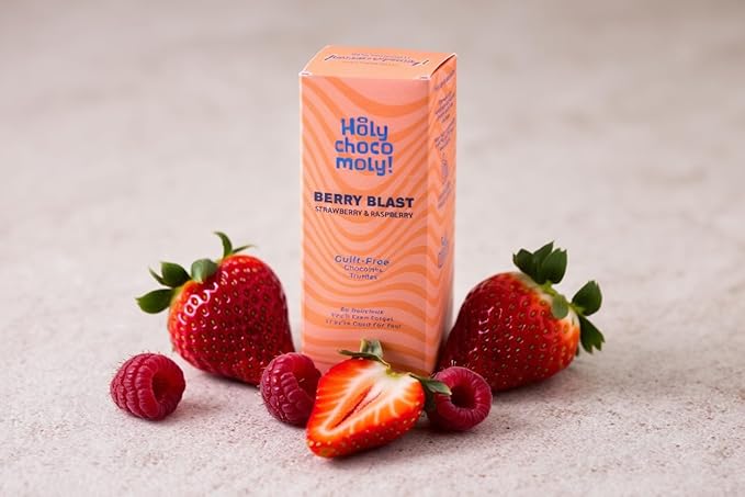 Berry Blast - Raspberry &amp Strawberry - Guilt-Free Chocolate Truffles | Low in Refined Sugar Made With Dates | Healthy On-the-go Snack | 4 Truffles/Box16 truffles