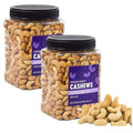 Whole Fancy Cashews Salted and Roasted with Sea Salt 42 oz Jar Heart Healthy Protein Snack Vegan Keto Gluten-Free (2 Pack)