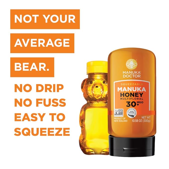 MANUKA DOCTOR - MGO 925+ Monofloral and MGO 30+ Multifloral SQUEEZY Manuka Honey Value Bundle 100% Pure New Zealand Honey. Certified. Guaranteed. RAW. Non-GMO