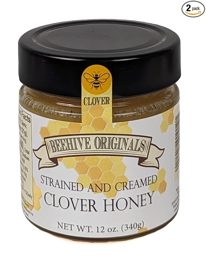 Beehive Originals Strained and Creamed Clover Honey 12 oz (Pack of 2)