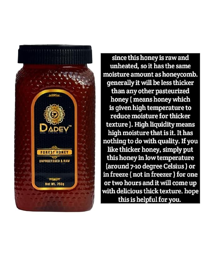 DADEV Unfiltered and Raw Honey-(26.4 Oz) 100% Pure Raw Honey Unprocessed Unfiltered Forest Honey