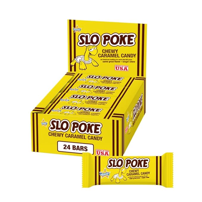 Atkinson's Slo Poke - Chewy Caramel Candy - Made with Rich and Creamy Caramel - Gluten Free Kosher - 1.5 oz. Single Candy Bar - 24 Count Pack