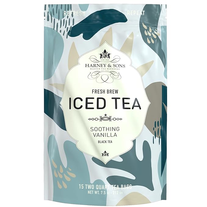 Harney &amp Sons Organic Vanilla Iced Tea Bags 15ctBrews up to 30 quarts of Iced Tea Refreshing Summer Iced Tea