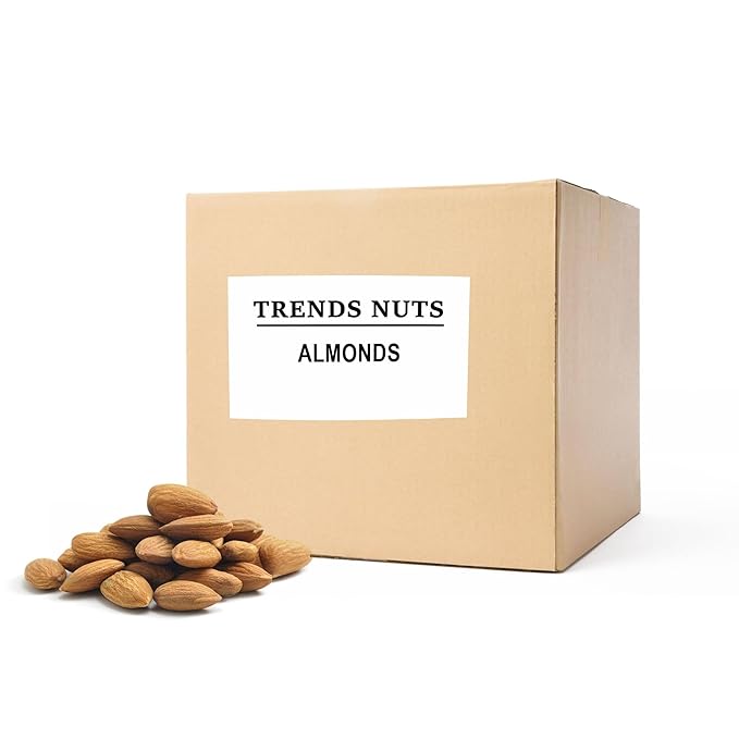 Trends Almonds - Fire Roasted Unsalted - Premium Quality- Natural Non-GMO No Preservatives Perfect for Snacking Baking and Cooking (12 LBS)
