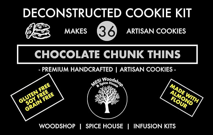 Chocolate Chunk Overload | Gluten Free Cookies| Chocolate Chip Cookie Mix | Cookie Dough Mix Makes 36 Thin Almond Flour Cookies| A Sweet Healthy Desert Made With Almond Flour