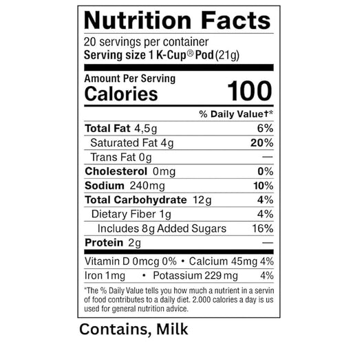 30 Count Latte Pods Variety Pack. 6 Top Flavors - Vanilla Caramel Mocha Pumpkin Caramel Cheesecake And Cinnamon Toast CrunchAnd Gingerbread (Contains Milk)