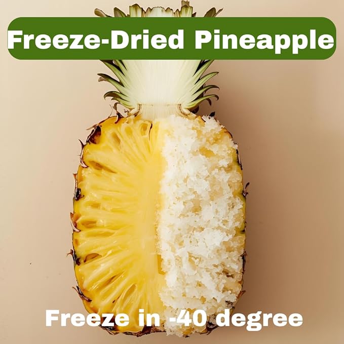 Juju-Oops Freeze-Dried Pineapple Individual Pack | 100% All Natural Crunchy &amp Healthy | Family Party Size Snack for Kids &amp Adults | Non-GMO No Sugar &amp Additives Added Vegan Gluten free