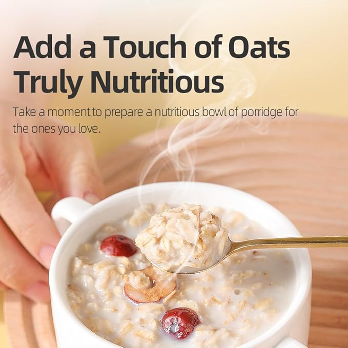 Old Fashioned Rolled Oats | 21.2 oz / 600g | in Resealable Stay-Fresh Jar PoetrySeptember 100% Whole Grain Raw Oats Jumbo Thick Flakes - Grown in Fertile Black Soil - Perfect for Overnight Oats &amp