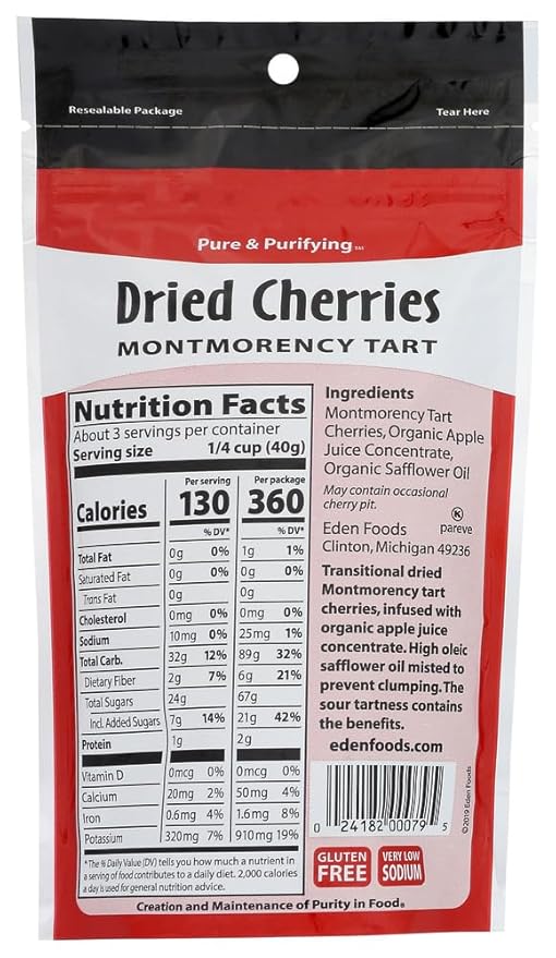 Eden Foods Fruit Drd Cherry Mntmrncy