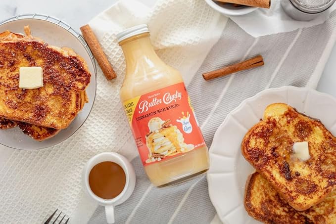 Butter Country Buttermilk Syrup 2-flavor pack: Cinnamon Bun and Coconut Cream | 16 Oz each