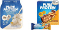 Pure Protein Powder Whey High Protein Low Sugar Gluten Free Vanilla Cream 1.75 lbs &amp Bars High Protein Nutritious Snacks to Support Energy Low Sugar Gluten Free
