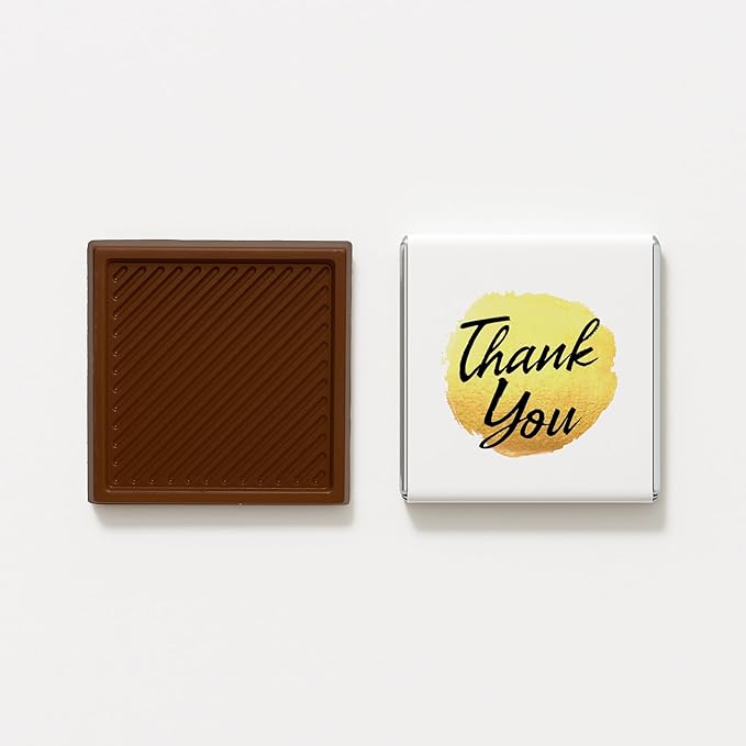 50 pcs Thank You Chocolates - Elegant Milk and Dark Chocolate Treats for Weddings Events Corporate Gifts and Special Occasions (dark) ((Design 3 - dark))