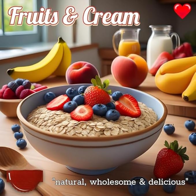 Fruit and Cream Instant Oatmeal Variety Pack 40 Packets 1.05 oz Each | Strawberries &amp Cream Bananas &amp Cream Peaches &amp Cream Blueberries &amp Cream. (2 Pack)