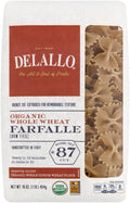 DeLallo Organic Whole Wheat Farfalle Bow Ties Pasta 1lb Bag 16-Pack