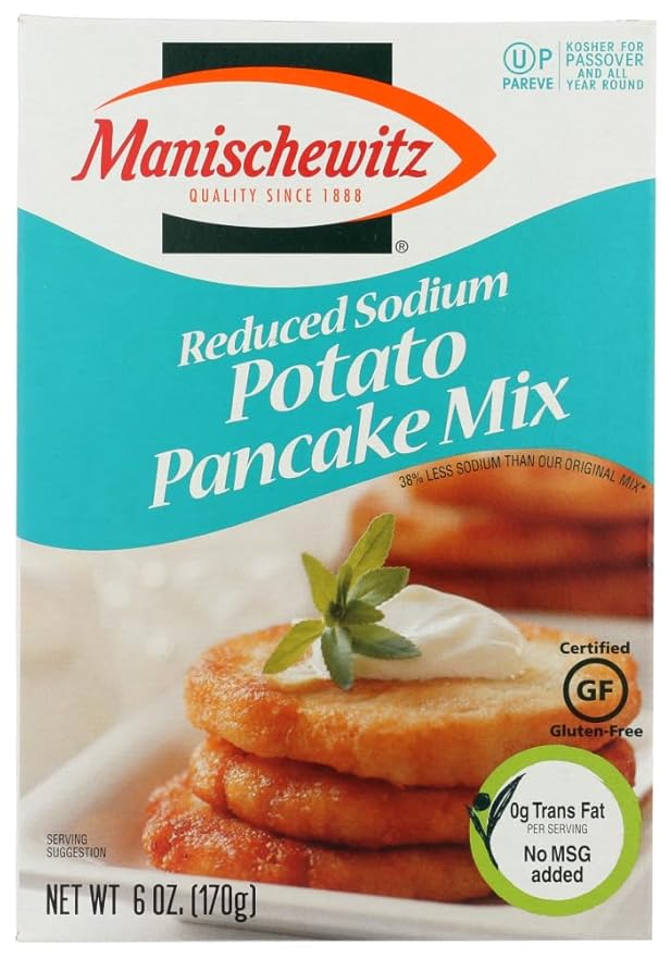 Manishewitz Reduced Sodium Potato Pancake mix 6-Ounce (Pack of 12)