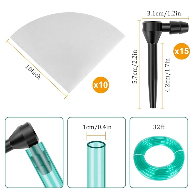 15 Set Maple Syrup Tapping Kit ROOKEA Maple Tree Sap Taps 32Ft Food Grade Tubing Lines Tap Drill Bit Tapping Filter for Birch Syrup Supplies Collection Beginner Accessories