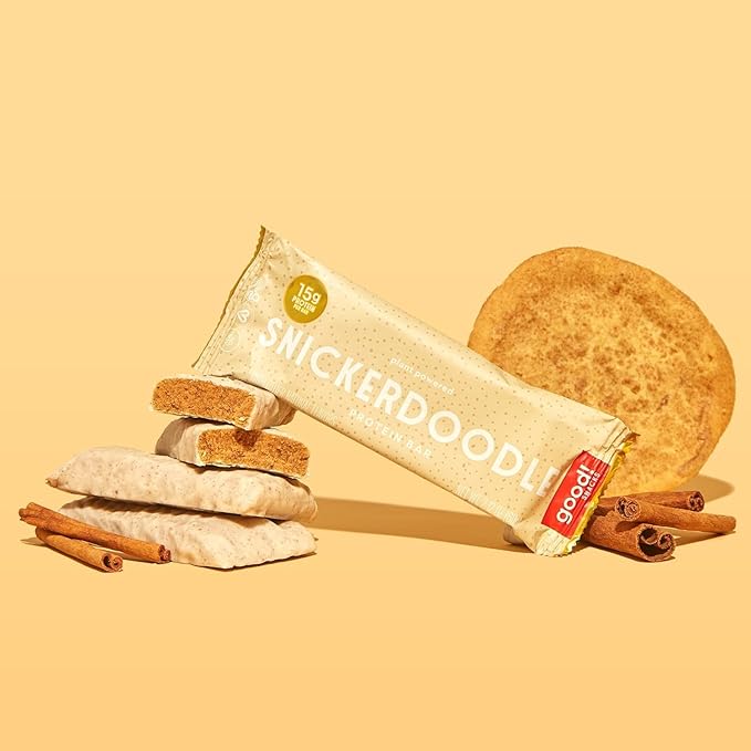 good! Snacks 3 Flavor Variety Pack Vegan Protein Bars Birthday Cake Chocolate Peanutbutter &amp Snickerdoodle Protein Bar Soy &amp Gluten Free Plant Based Low Sugar 15g Clean Protein Healthy