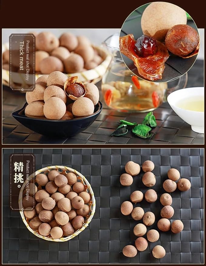 Dried Longan 500g Longan Fruit Small Kernel Thick Flesh Chinese Fujiang Specialty (6A（2.2-2.35cm）)