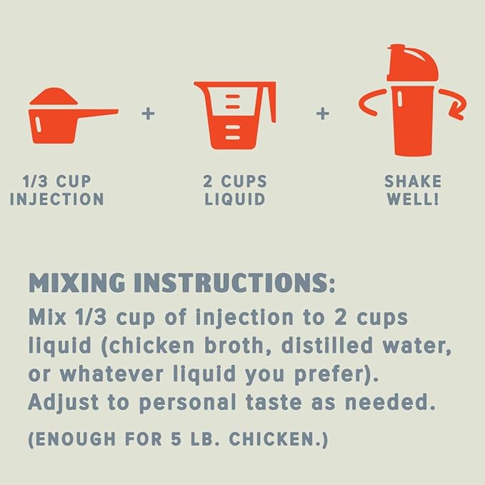 Kosmos Q Wood Fired Chicken Injection BBQ Injection Marinade for Whole Chicken Roasted Meats Smoked Wings Moist &amp Flavorful Barbecue Seasoning Competition-Grade Flavor 16 Oz Pouch