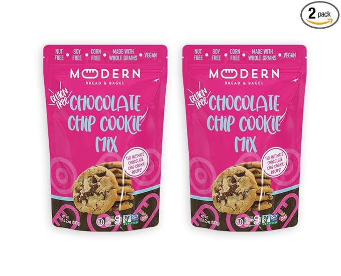 Modern Bread &amp Bagel Gluten-Free Chocolate Chip Cookie Mix | Certified Gluten Free | Nut Free | Soy Free | Non-GMO | Vegan Friendly | Kosher - 14.2oz. (2 Pack)