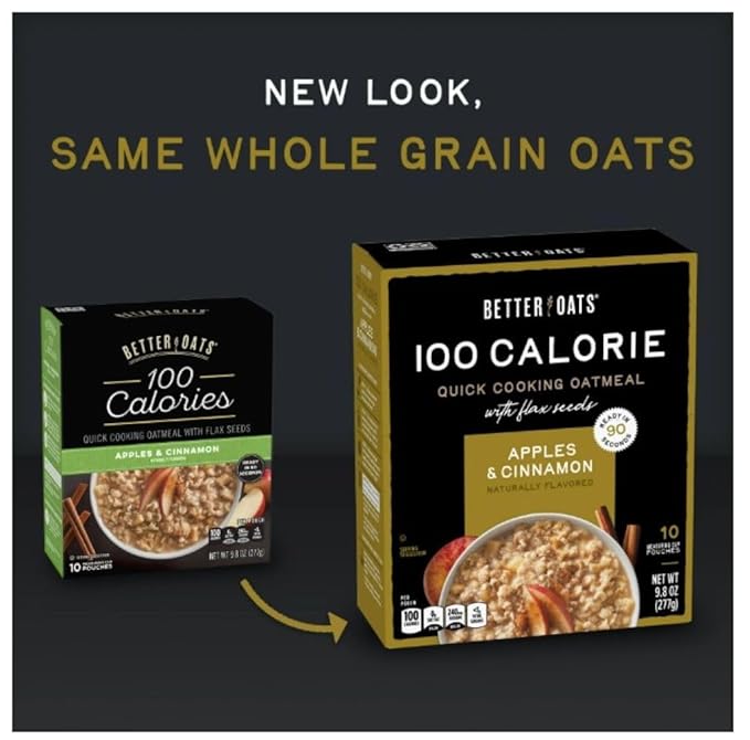 Better Oats Instant Oatmeal Apples &amp Cinnamon 9.8 ounce ( Pack of 3 )