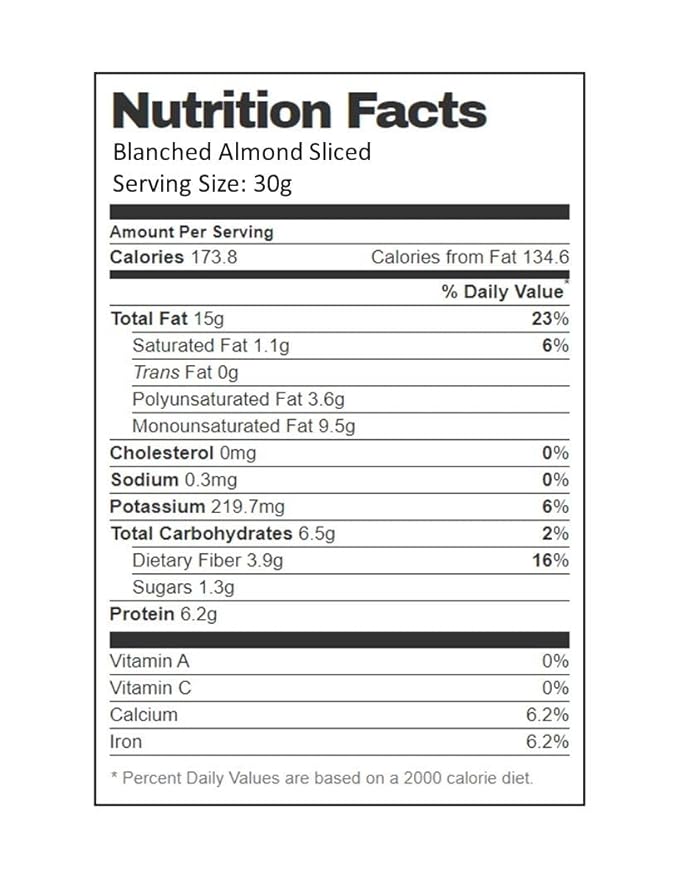 Aiva Blanched Almonds Sliced (5 LB Bulk Bag) – Premium Sliced Almonds for Baking Cooking and Toppings