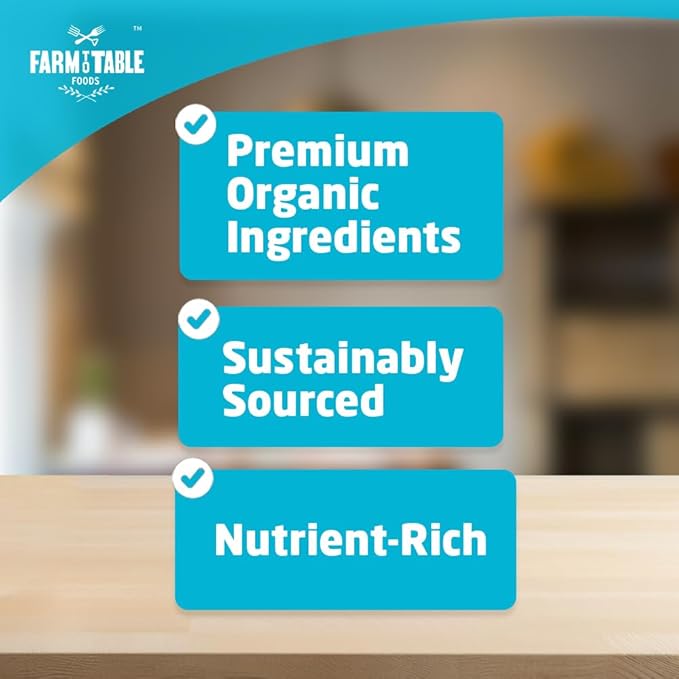 Farm to Table Foods Ultimate Organic Whole Grain &amp Oatmeal - High Fiber &amp Protein All Natural - 20 lb. Bag