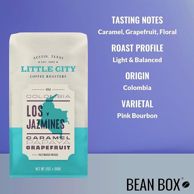 Colombia Los Jazmines - Roasted by Little City Coffee Roasters - Whole Bean Coffee - 12 Ounce Bag
