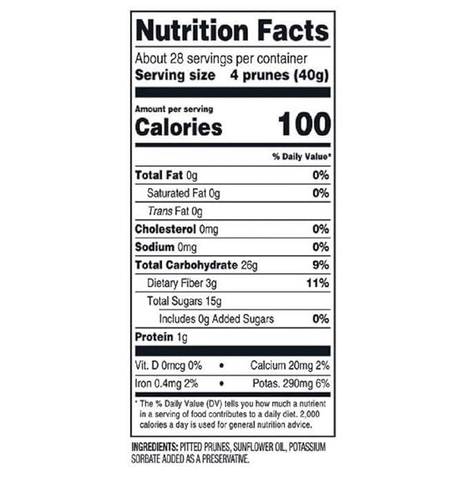 Member Mark Dried Pitted Prunes 40 oz | Premium Sweet &amp Tangy Dried Fruit | High in Fiber Naturally Nutritious Snack Great for Baking &amp Healthy Digestion